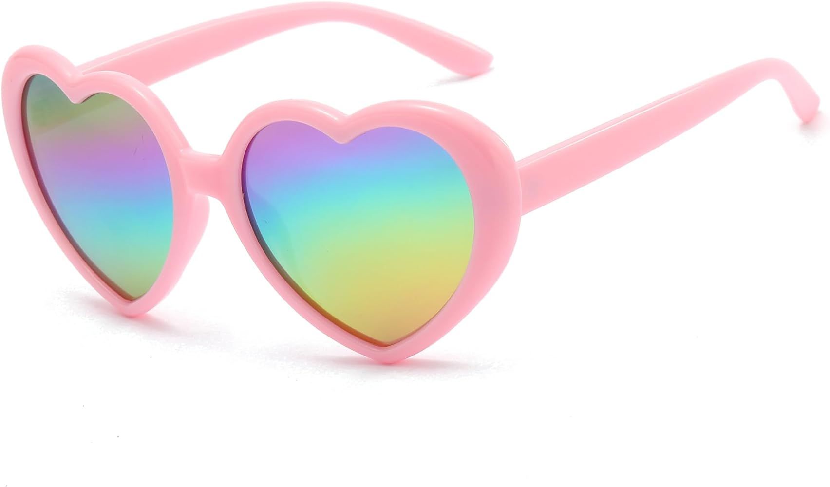 Polarized Heart Sunglasses for Women Vintage Love Eyeglasses Fashion Mirror Heart Shaped Sunglass... | Amazon (US)