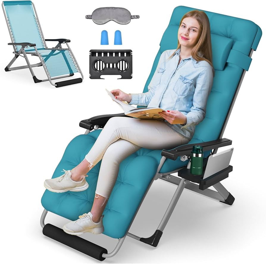 29In XL Zero Gravity Chair w/Cushion, Zero Gravity Recliner Lounge Chair for Indoor and Outdoor, ... | Amazon (US)