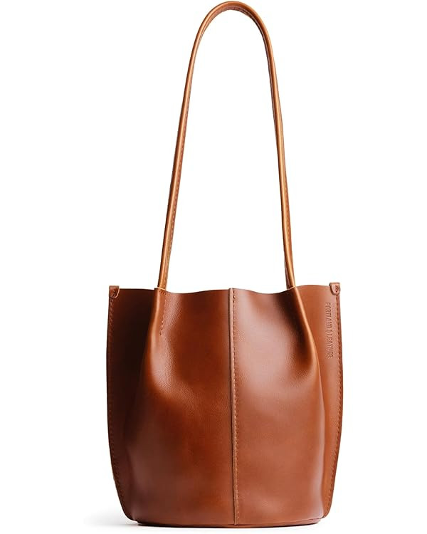 Portland Leather Goods Devan Bucket Tote – Handmade with Full-Grain Hides – Dual Shoulder Str... | Amazon (US)