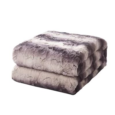 Striped Faux Fur Blanket Tache Home Fashion Size: 90" x 90 | Wayfair North America