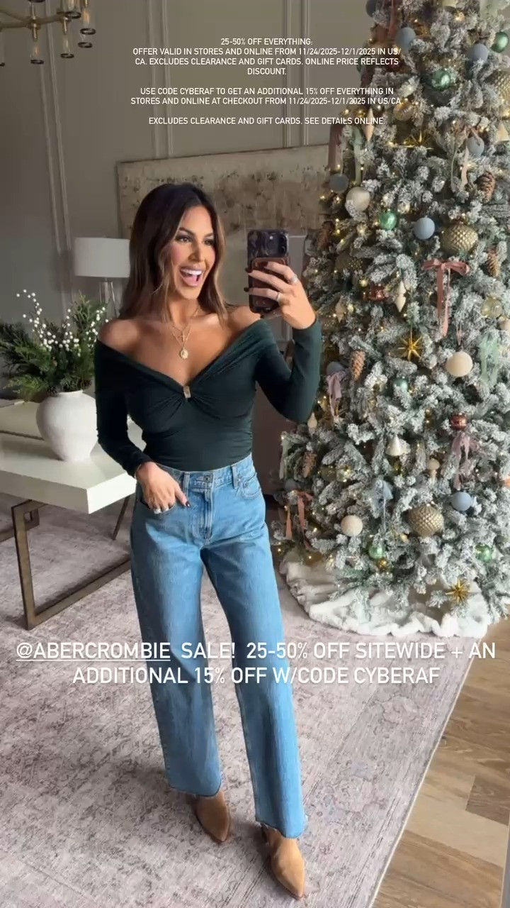 its timeeee! Abercrombie's Black Friday Sale is here and has the cutest pieces 🫶🏼 
@abercrombie #abercrombiepartner

25-50% Off Everything: Offer valid in stores and online from 11/24/2025-12/1/2025 in US/CA. Excludes clearance and gift cards. Online price reflects discount. Use code CYBERAF to get an additional 15% off everything in stores and online at checkout from 11/24/2025-12/1/2025 in US/CA. 

wearing a small in the top and size 27 regular in jeans 🫶🏼 

 

#LTKootd #LTKCyberWeek #LTKSaleAlert