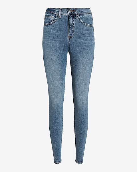 High Waisted Supersoft Medium Wash Skinny Jeans | Express