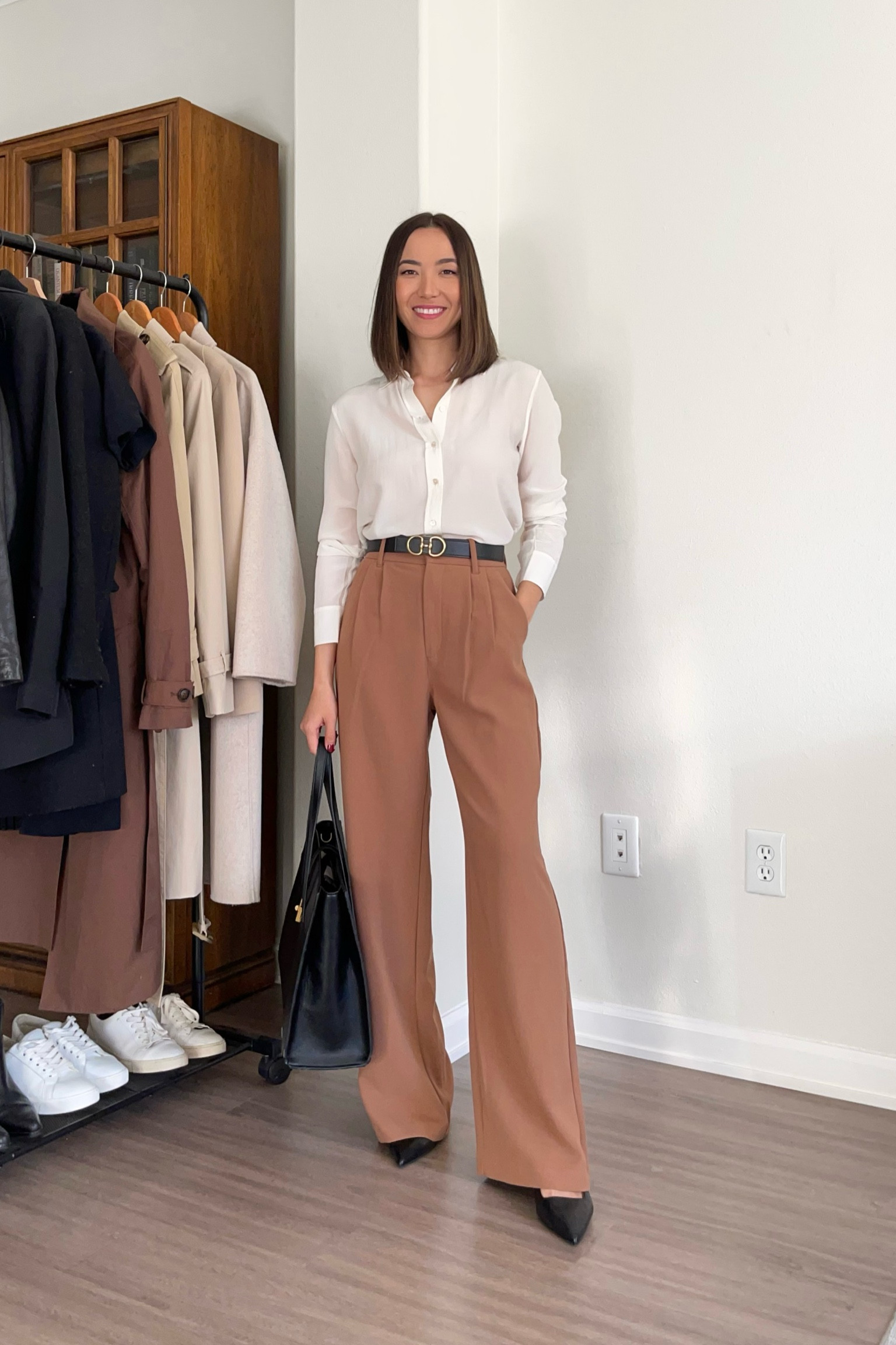 The Way-High Drape Pant curated on LTK  Wide leg trousers outfit, Wide leg  pants outfit work, Wide leg pants outfit