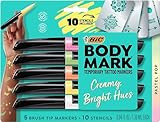 BIC BodyMark Body Art Markers, Pastel Pop, Flexible Brush Tip, 5-Count Pack of Assorted Colors, S... | Amazon (US)