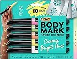 BIC BodyMark Body Art Markers, Pastel Pop, Flexible Brush Tip, 5-Count Pack of Assorted Colors, S... | Amazon (US)