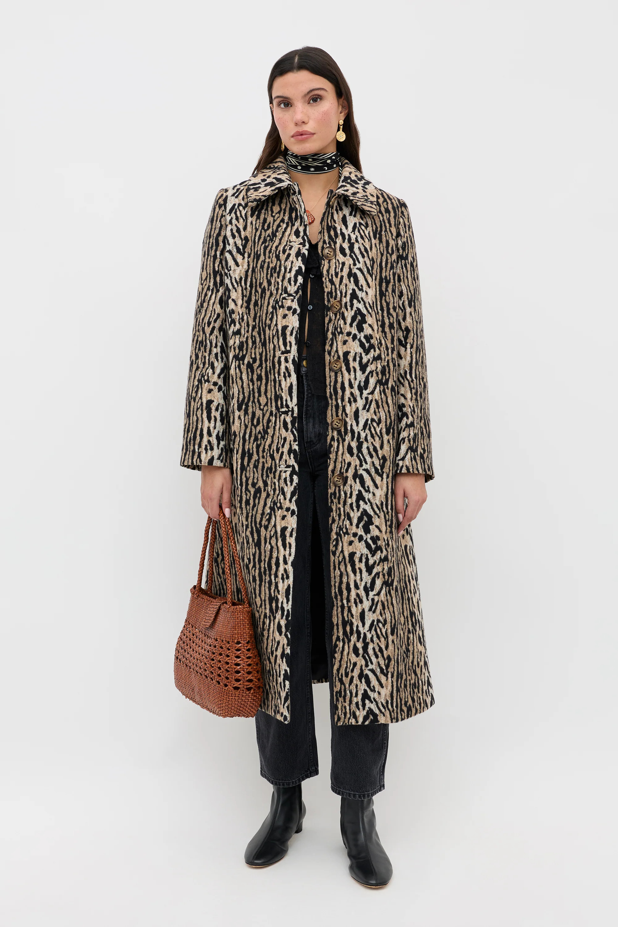 RIXO Milly - Bohemia Leopard Leopard Coat Regular / XL/UK16 | Rixo