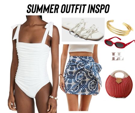 Memorial Day weekend outfit, summer style, white, mini skirt, swimsuit, cover up, sandals, 4th of July outfit inspo, blue, red, vacation outfit, resort wear, travel outfit, one piece swimwear , seasonal, holiday look, Amazon finds 

#LTKTravel #LTKSwim #LTKStyleTip