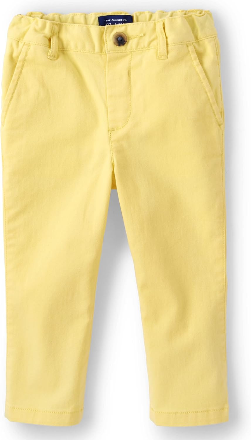 The Children's Place Baby Toddler Boys Stretch Skinny Chino Pants, Yellow, 2T | Amazon (US)