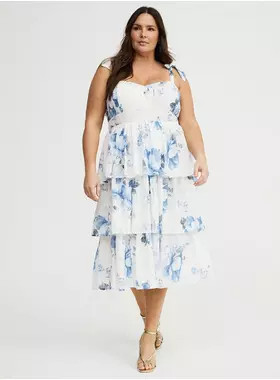 Sweetheart Tiered Midi Dress | Torrid (US & Canada)