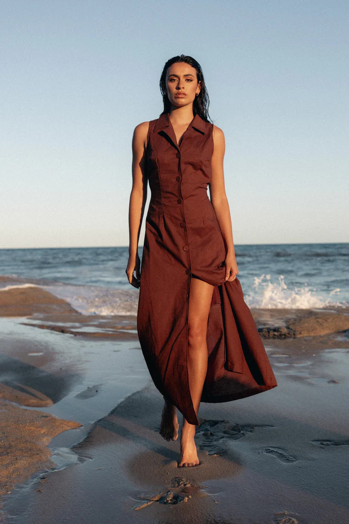 Galia Midi Dress - Chocolate | Petal & Pup (AU)