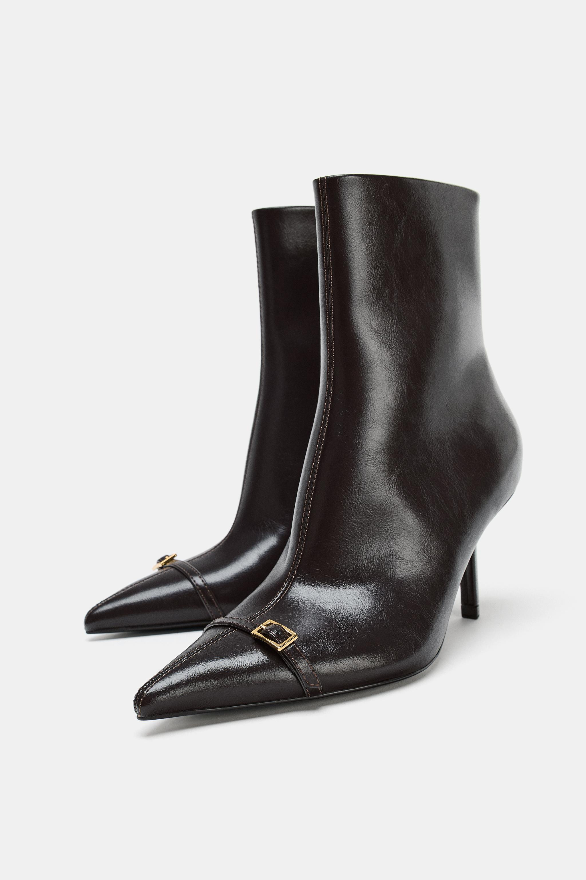 BUCKLE STILETTO ANKLE BOOTS | Zara US