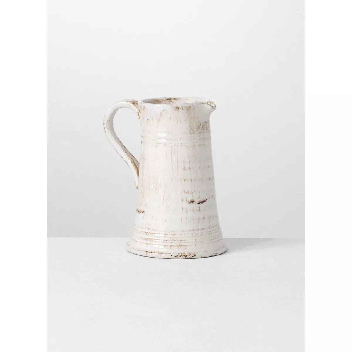 Sullivans Glazed Ceramic Decorative Vase Pitcher 10"H Off-White | Target