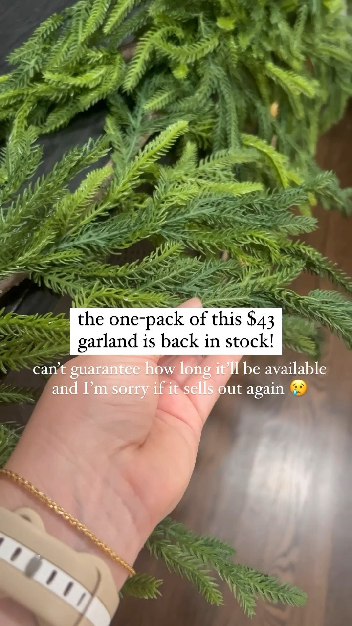 $43 real touch garland back in stock! 

#LTKSeasonal #LTKHoliday #LTKhome