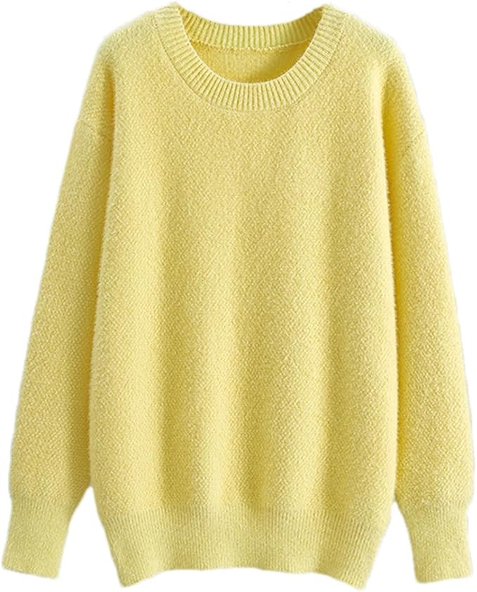 Women Autumn Winter Warm Sweater Knitted Top Casual Loose Pullover | Amazon (US)