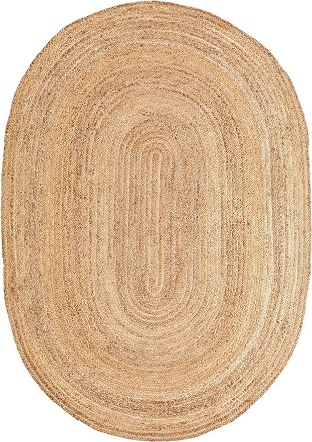 MDS Pack of 1 Handwoven Braided Jute Area Rug 2x3 feet Oval - 100% Natural Burlap Reversible Acce... | Amazon (US)
