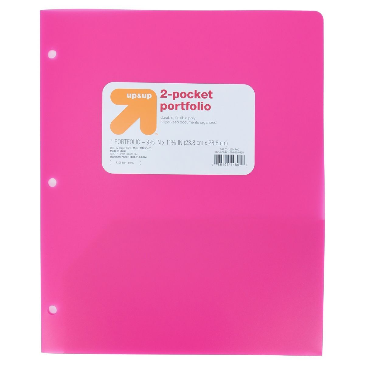 2 Pocket Plastic Folder Pink - up & up™ | Target