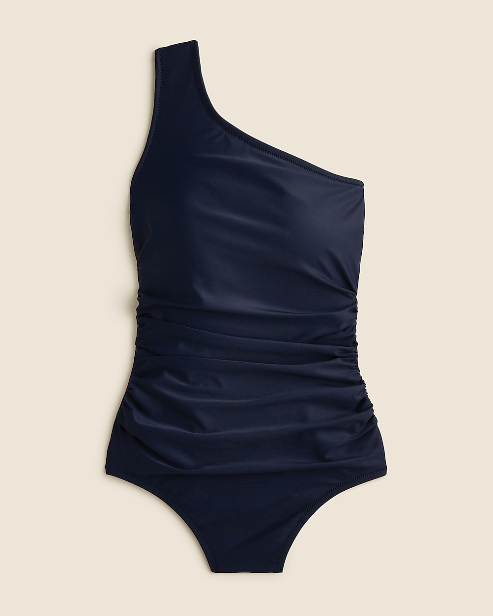 Sleek ruched one-shoulder one-piece swimsuit | J. Crew US