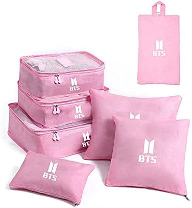 Kpop BTS Merchandise 7Pcs/Set Travel Storage Bags, Travel Carry On Luggage Organizer with Laundry... | Amazon (US)