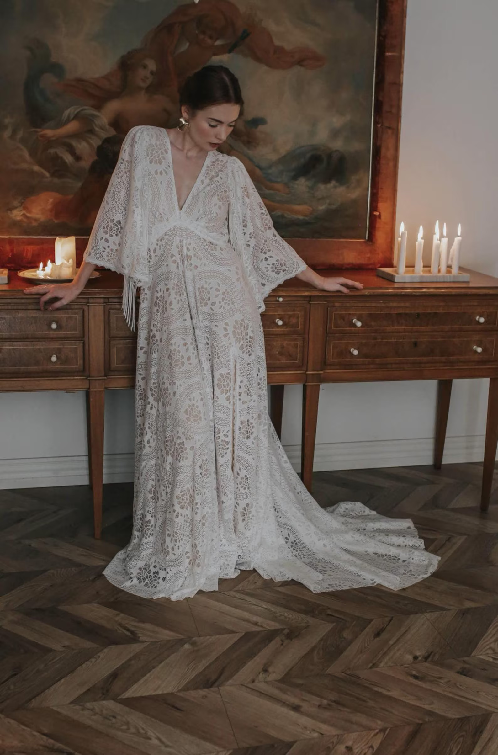 Fringe wedding boho dress, bohemian Wedding Dress, lace wedding dress, Boho wedding dress, boho w... | Etsy (US)