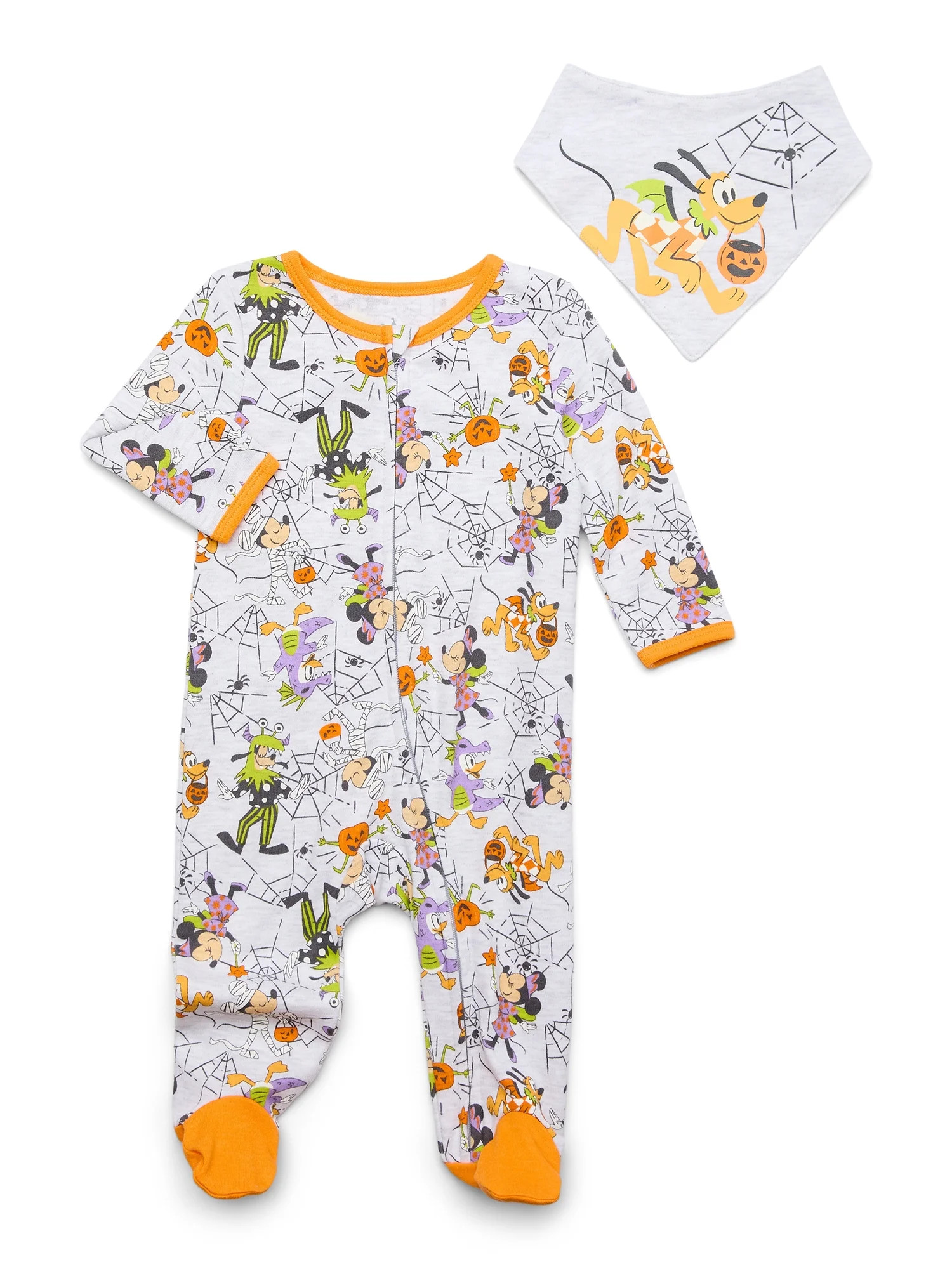 Baby Character Halloween Footed Sleep N Play & Bib Set, 2-Piece, Sizes Newborn-6/9 Months | Walmart (US)