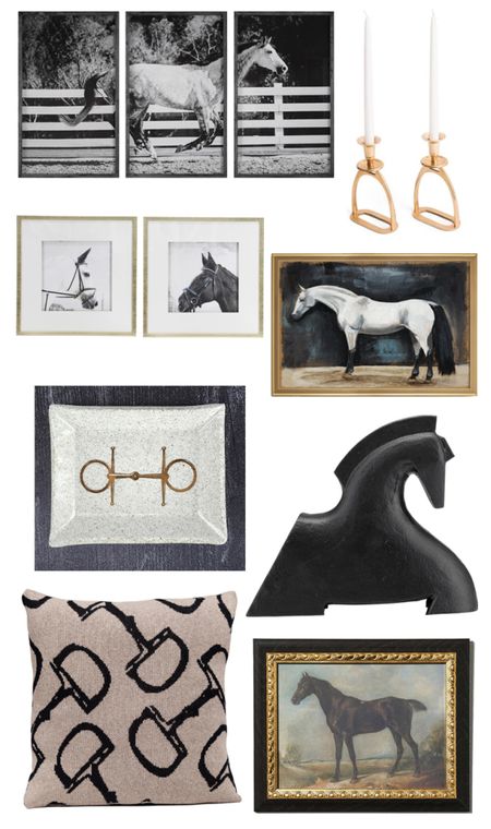 Equestrian home decor. Black and gold art, accents and more. Modern horse inspired accessories. 

#LTKhome