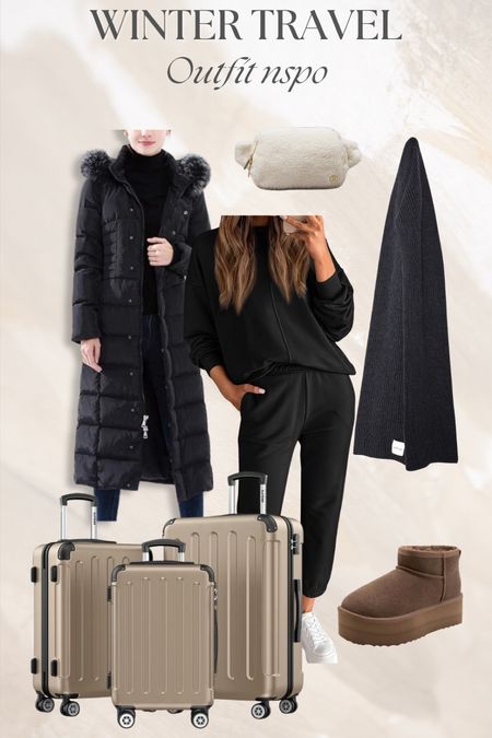 Winter travel outfit inspo! The luggage set is from Walmart and it’s on sale for $94.99!

#LTKtravel #LTKsalealert #LTKfindsunder100