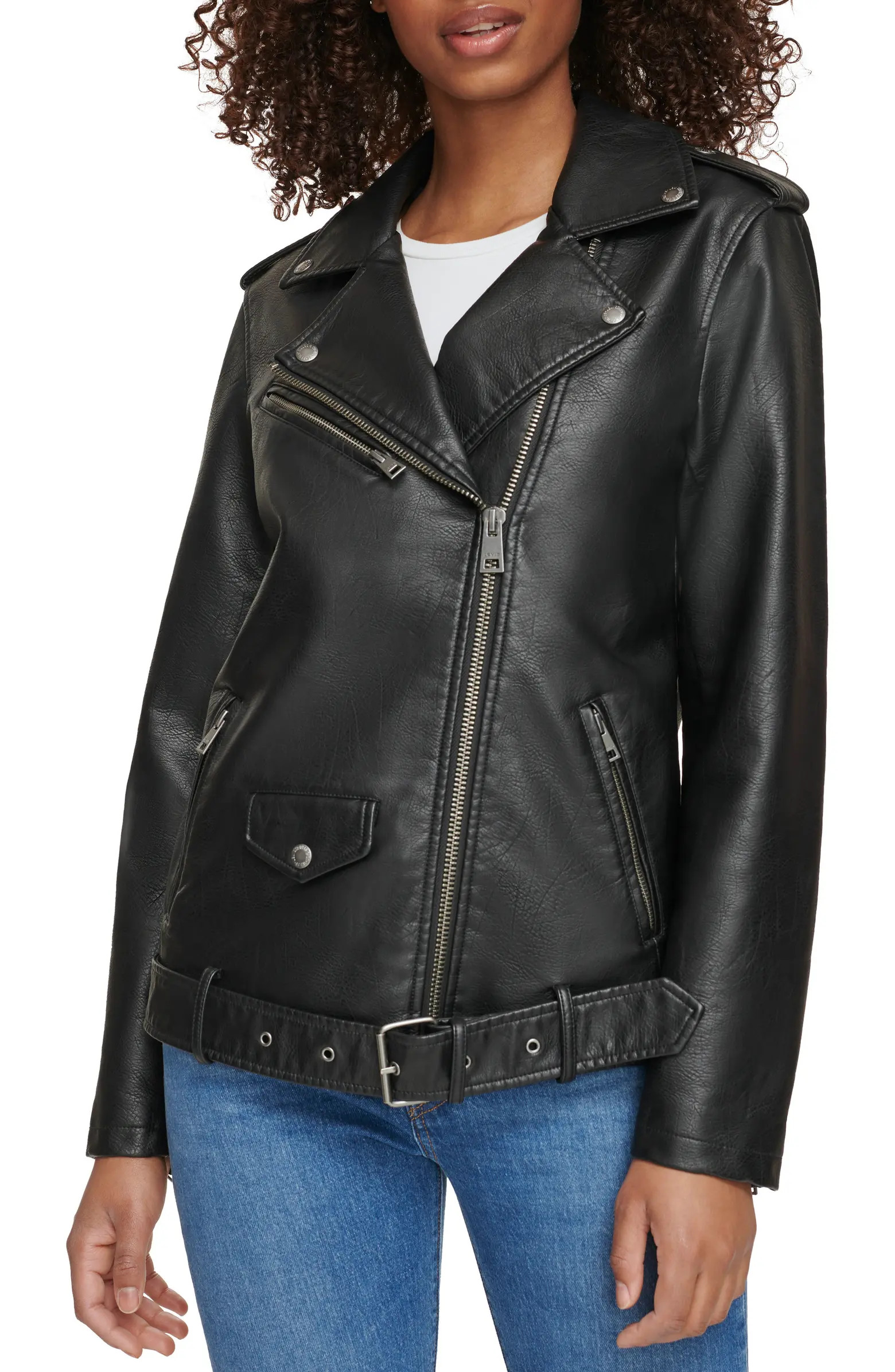 Longline Belted Moto Jacket | Nordstrom