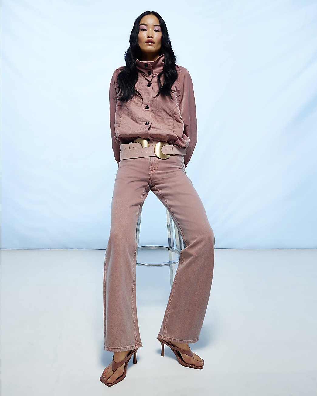 Pink High Waisted Relaxed Straight Jeans | River Island UK & IE