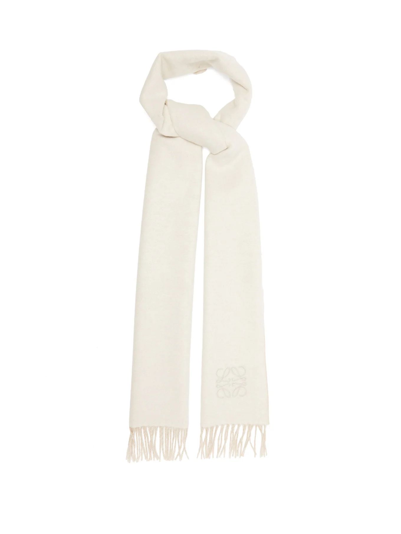 Anagram-embroidered wool-blend scarf | LOEWE | Matches (UK)