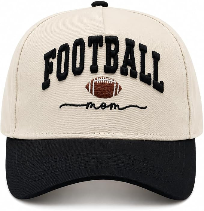 Football Mom Hat for Women, Embroidered Adjustable Snapback Two Tone Football Baseball Cap | Amazon (US)