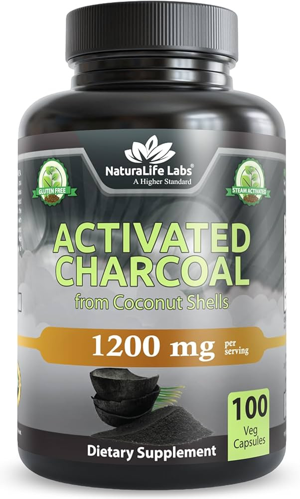 NaturaLife Labs Activated Charcoal 1200 mg per Serving – from Coconut Shells – 100 Veg Capsul... | Amazon (US)