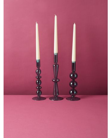 3pk Assorted Glass Candlesticks | HomeGoods