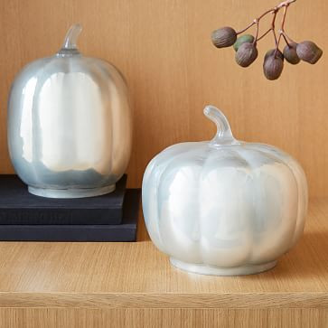 Mercury Glass Silver Pumpkins | West Elm (US)