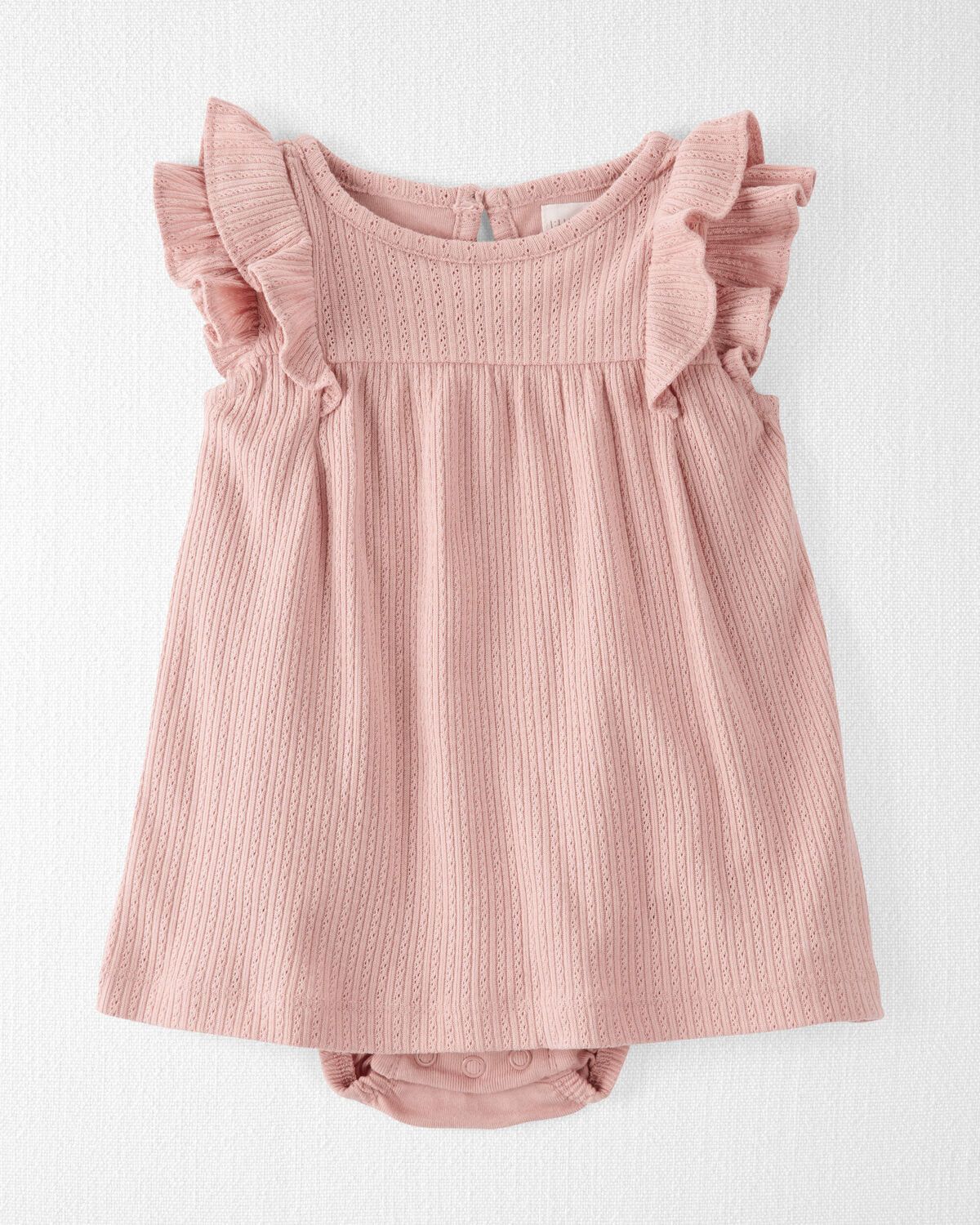 Blush Baby Pointelle-Knit Bodysuit Dress Made with Organic Cotton in Pink | carters.com | Carter's