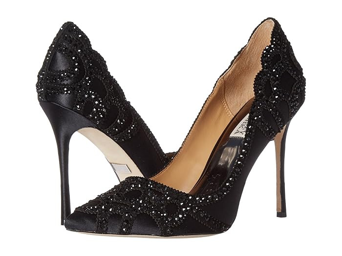 Badgley Mischka Rouge (Black Satin) High Heels | Zappos
