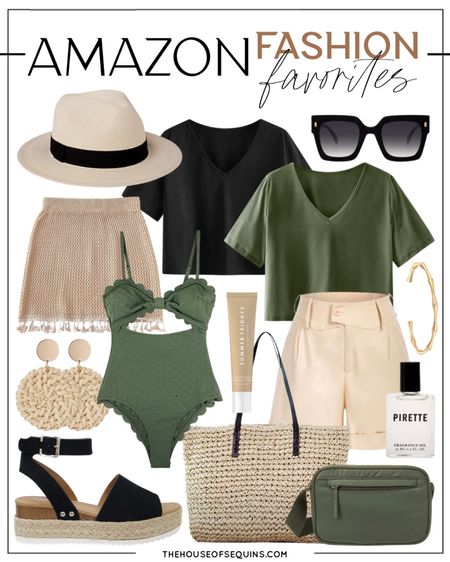 Shop these Amazon Fashion Favorites and vacation outfit. Cutout swimsuit, linen shorts, Panama hat, woven beach bag, espadrille sandals, cropped t shirt and more! 

Follow my shop @thehouseofsequins on the @shop.LTK app to shop this post and get my exclusive app-only content!

#liketkit 
@shop.ltk
https://liketk.it/41iCm

#LTKSeasonal #LTKsalealert #LTKstyletip