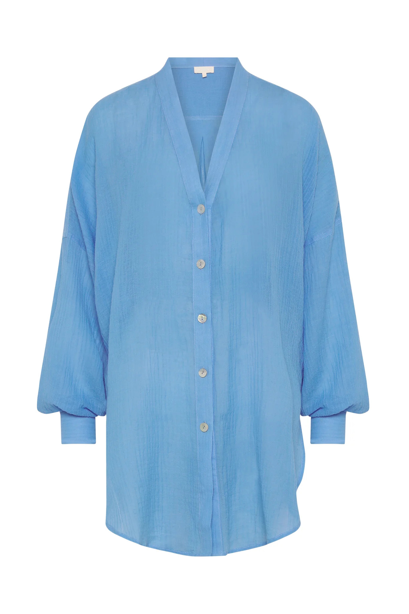 Barcelona Tunic - Dream Blue Crinkle Linen | Monday Swimwear