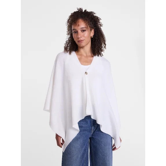 Scenario Women's Button Front Ruana, Mid-weight, Sizes S-XL | Walmart (US)