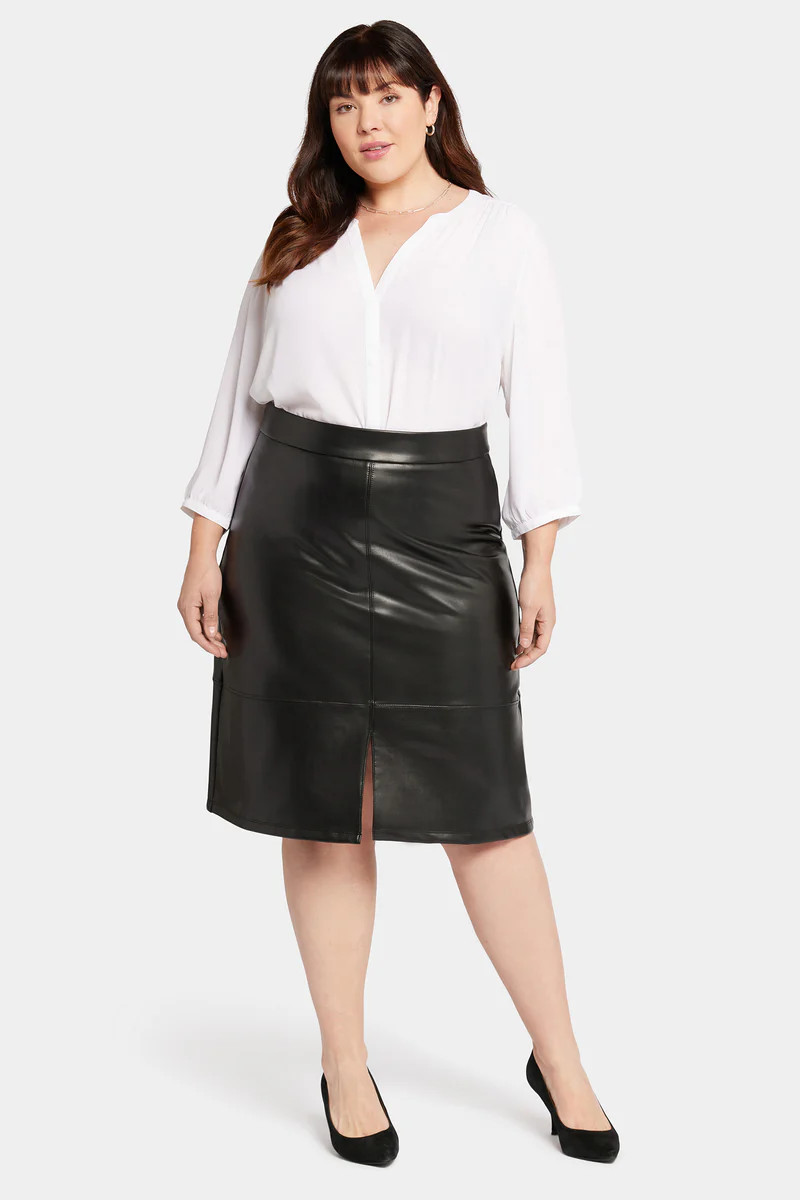 Faux Leather A-Line Skirt In Plus Size | NYDJ