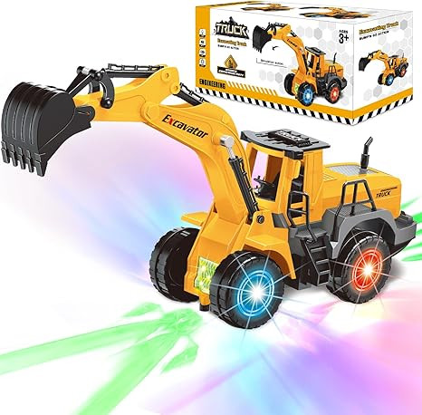Car Toys for Toddlers, Excavator Toy with 2 Flashing Lights Music, Fun Toy Trucks Construction Ve... | Amazon (US)
