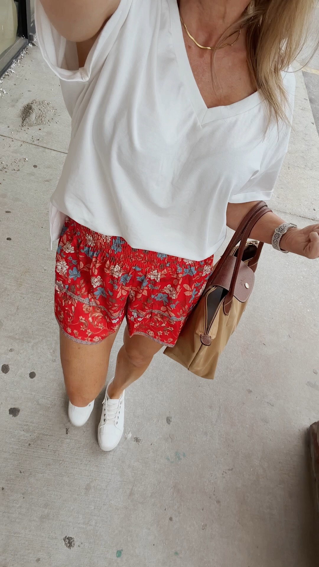 Weekend ootd. 

Summer outfits, elastic waist shorts, vacation outfits, white v neck shirt, sneakers

#LTKdayinmylife #LTKootd #LTKmomlife