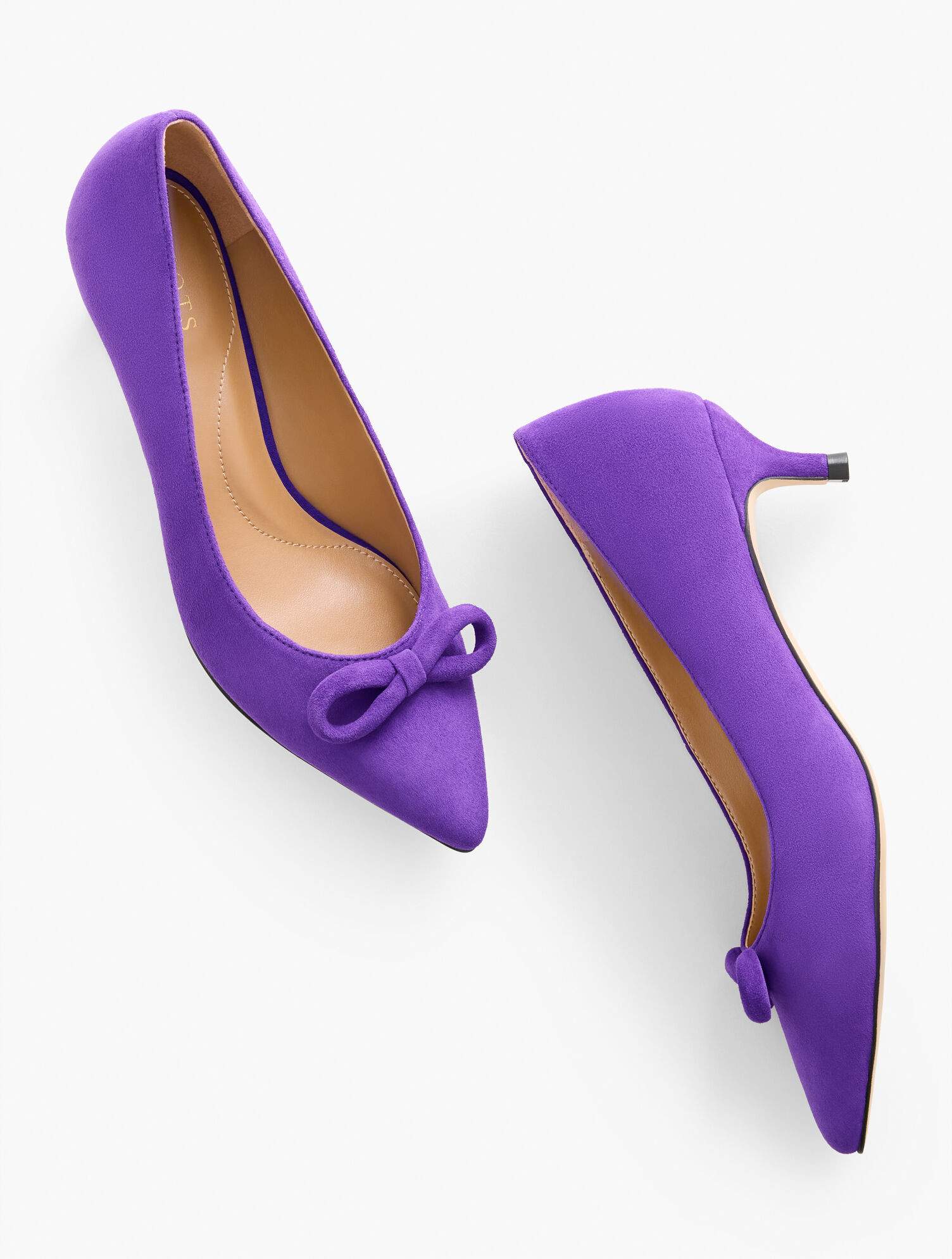 Sylvie Bow Kitten Heel Suede Pumps | Talbots