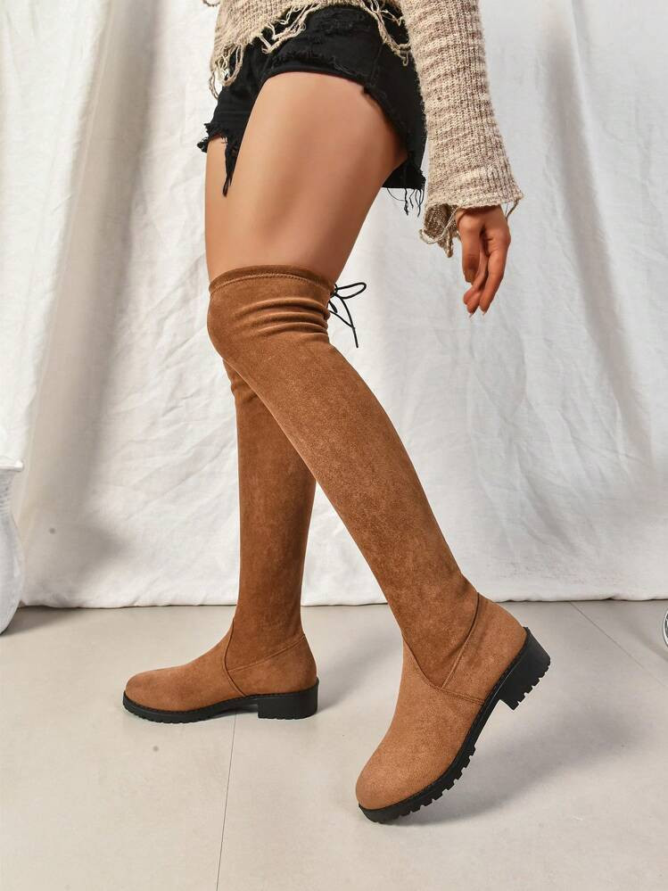 Latest Fashion Black Over-The-Knee Boot Suitable For Office Wear & Skirts, Women | SHEIN