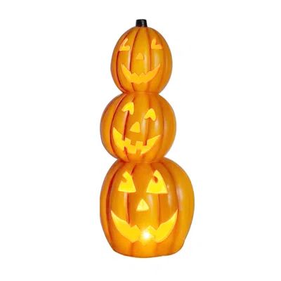 Haunted Hill Farm 36-in. Jack-o-Lantern Stack Statue LED Lights, 3 Pumpkins Indoor/Outdoor Display | Wayfair Professional