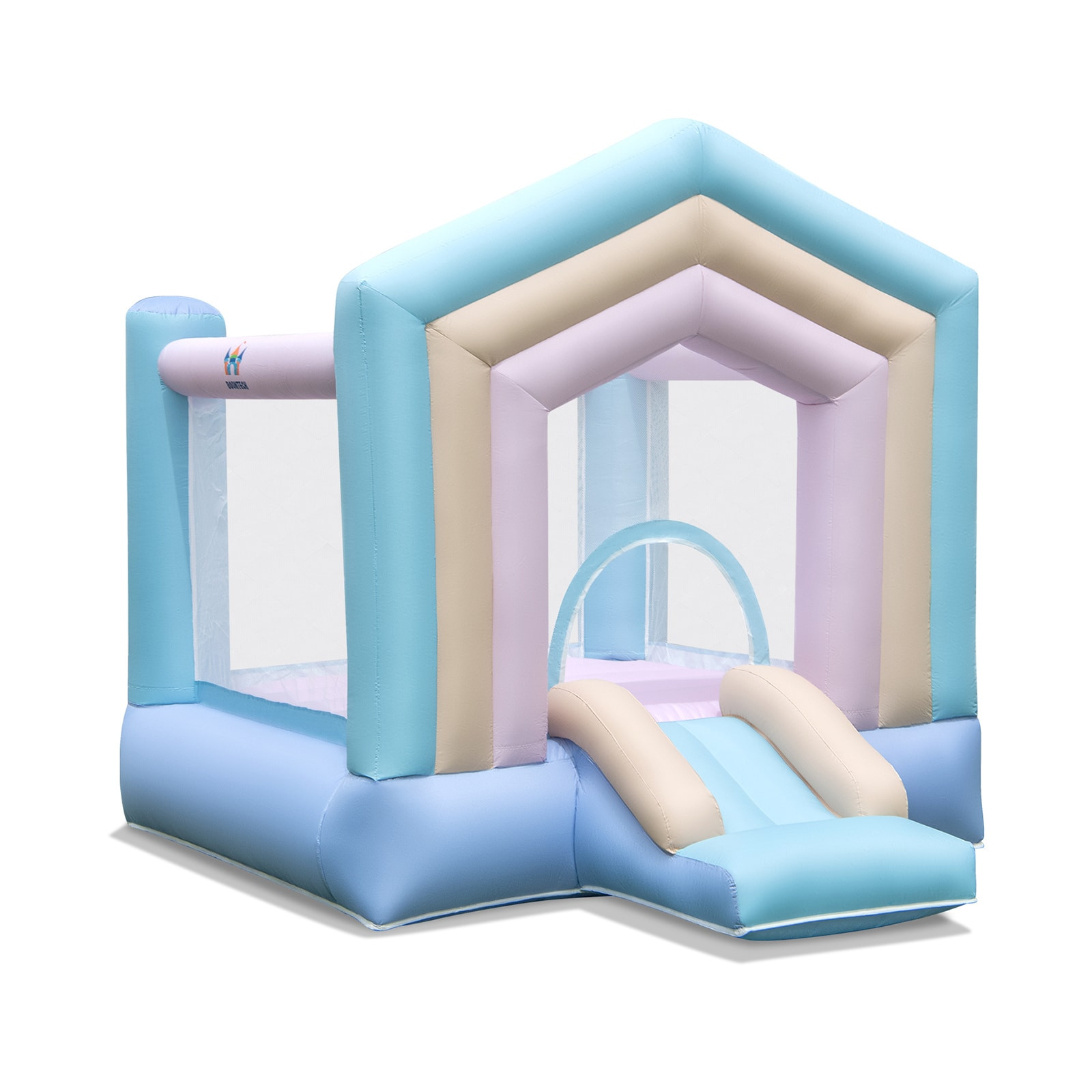 Slickblue 114-inch Depth PVC Oxford Inflatable Bounce House with Jumping Mat Slide and Basketball Set for Backyard Parties without Blower one_size | Lowe's