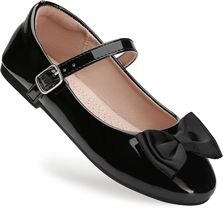 Trary Girls Ballet Flats with Bow Knot - Mary Jane Shoes for Girls | Amazon (US)