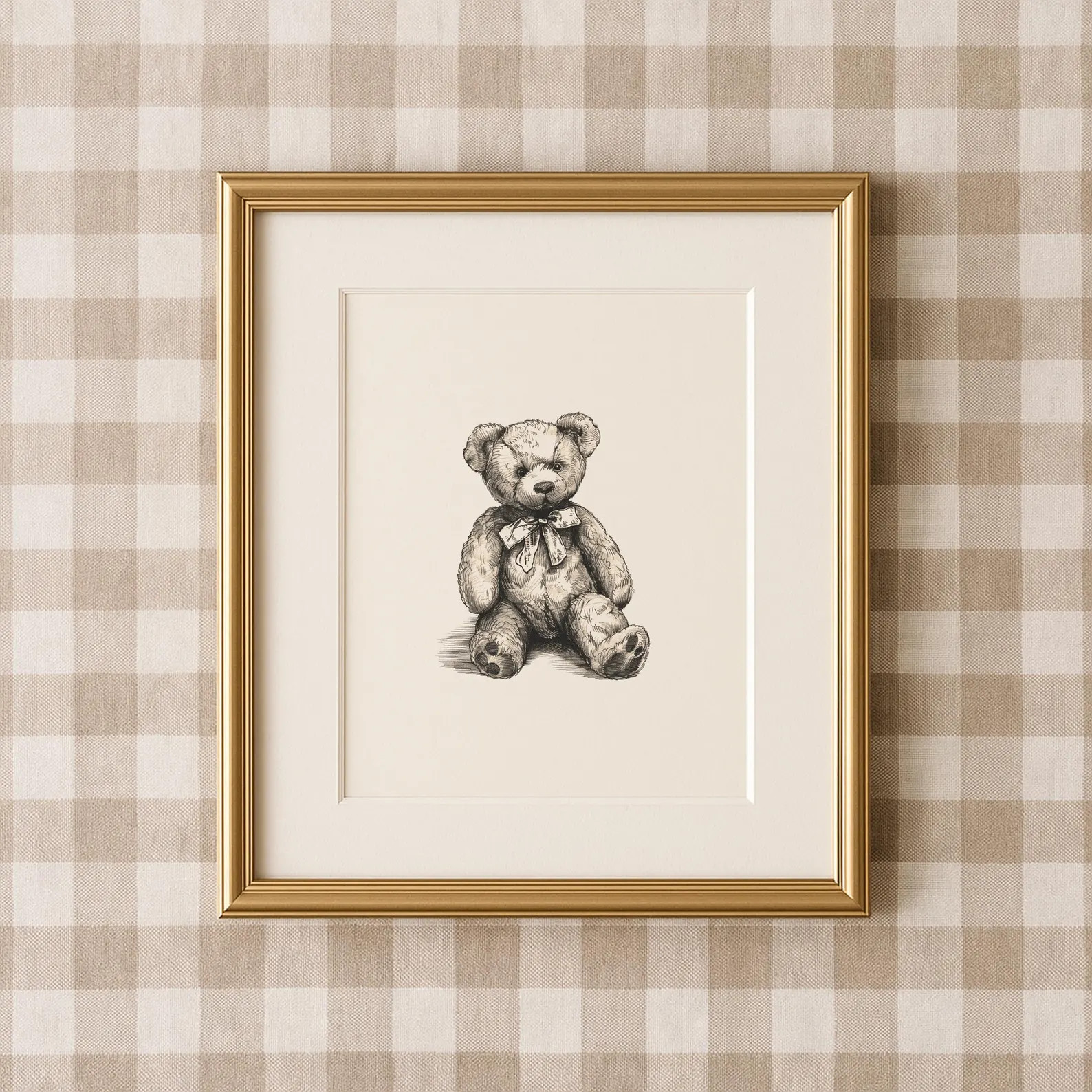Teddy Bear Nursery Art Print Vintage Sketch Style | Etsy (US)
