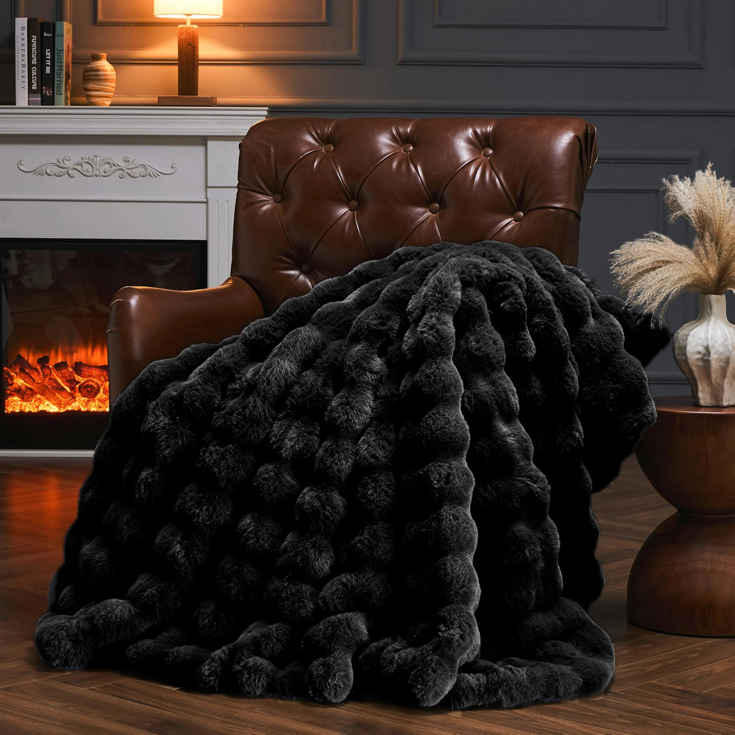 Cozy Luxury Faux Fur Rabbit Throw Blanket, Knitted Soft Thick Furry Warm Cute Plush Blanket for Sofa,Living Room,Bedroom - Suitable for Fall & Winter | Wayfair North America