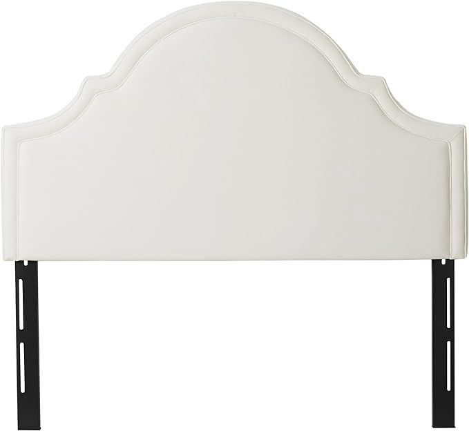 Jennifer Taylor Home Catherine Collection Antique White Upholstered Camel Back Luxury Queen Size ... | Amazon (US)