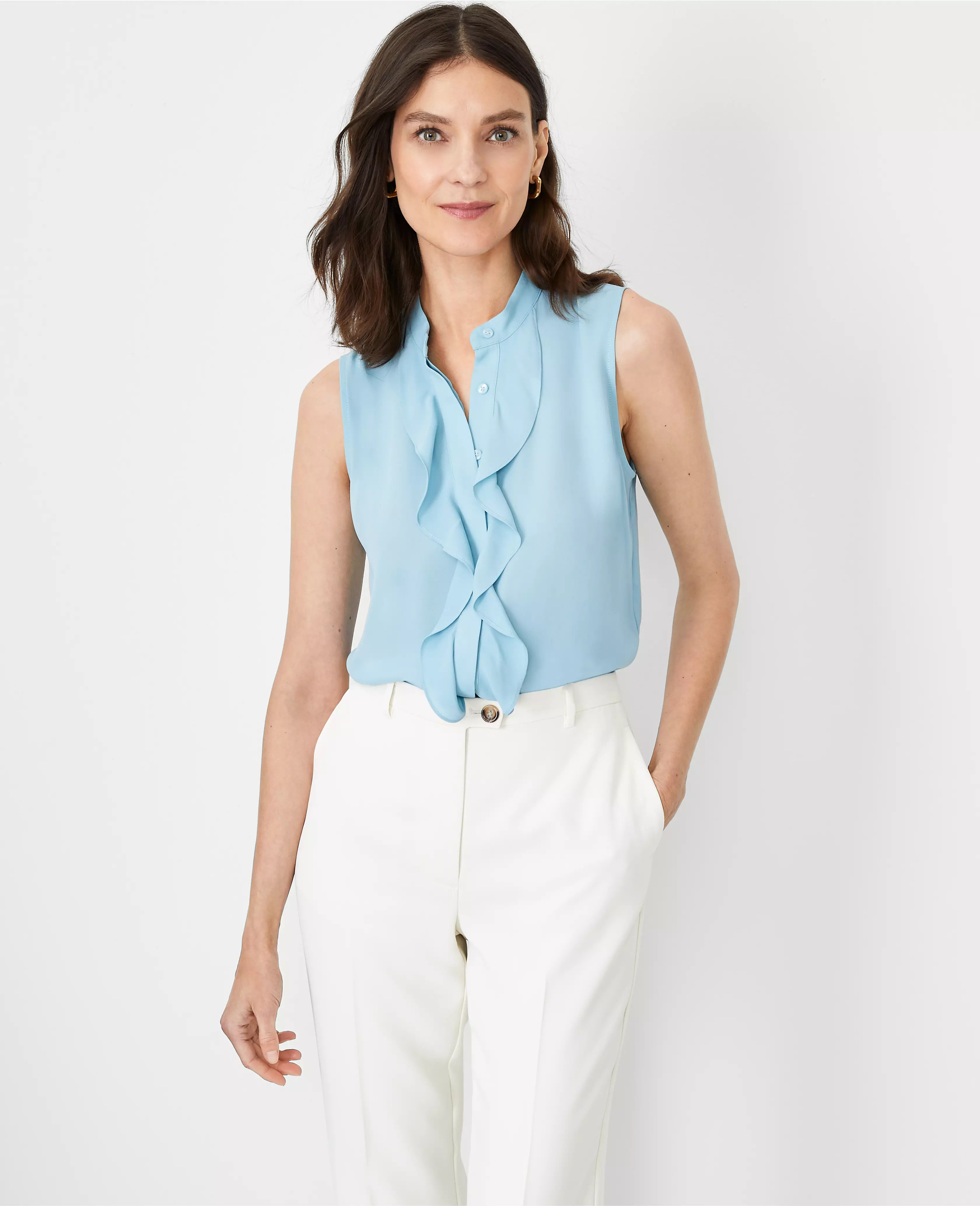 Cascading Ruffle Shell | Ann Taylor (US)